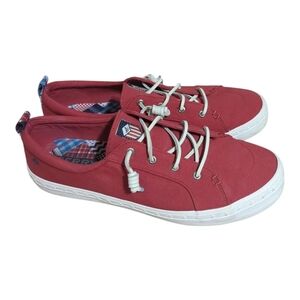 SPERRY Crest Vibe Sneakers Womens Solid Red Americana Slip-on